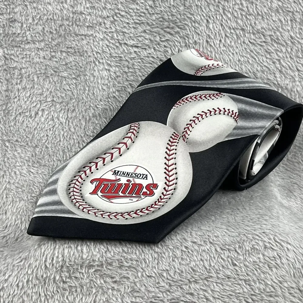 Vintage Minnesota Twins Necktie MLB Baseball Print Fandom 90s Ralph Marlin